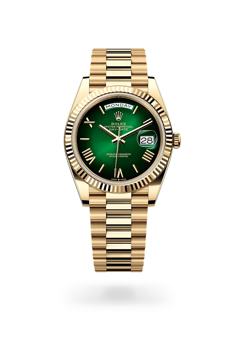 Rolex Day-Date 40 in Oyster, 40 mm, yellow gold, M228238-0069 - Watch Palace