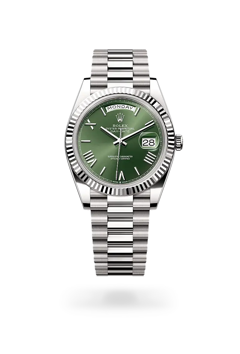 Rolex Day-Date 40 in Oyster, 40 mm, white gold, M228239-0033 - Watch Palace