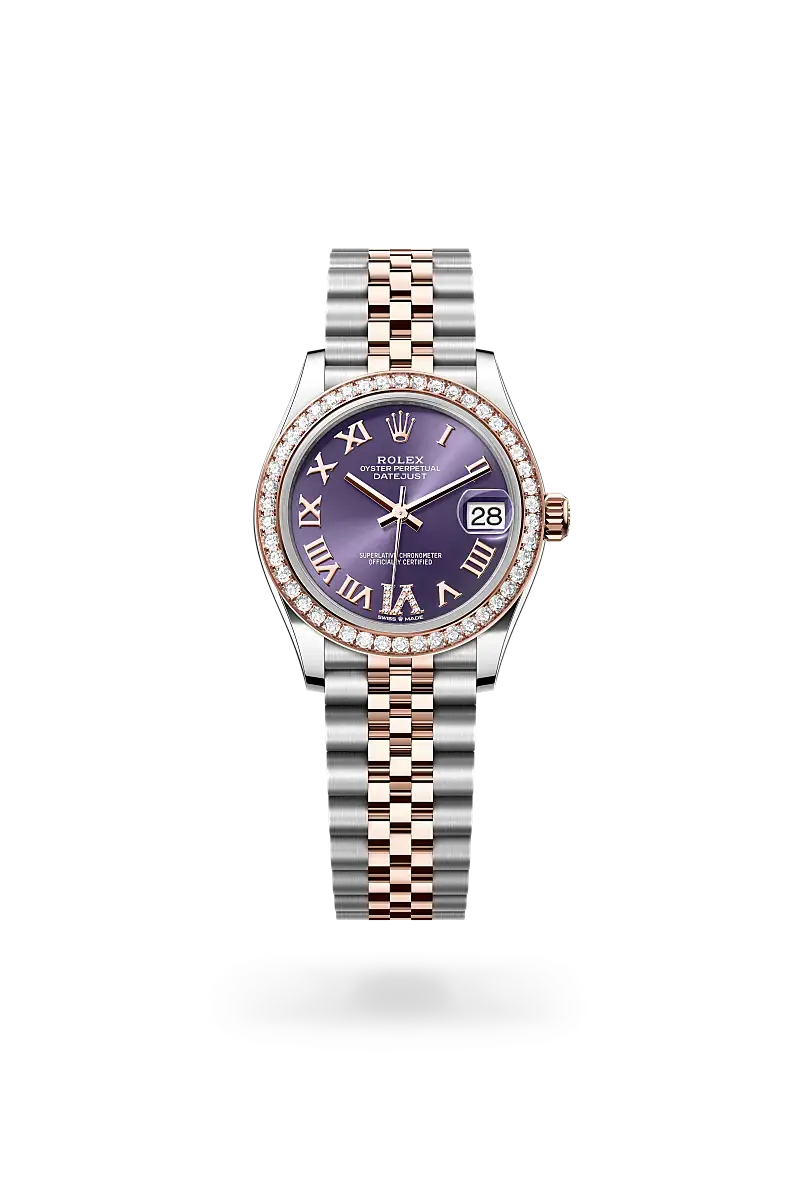 Rolex Datejust 31 in Oyster, 31 mm, Oystersteel, Everose gold and diamonds, M278381RBR-0020 - Watch Palace