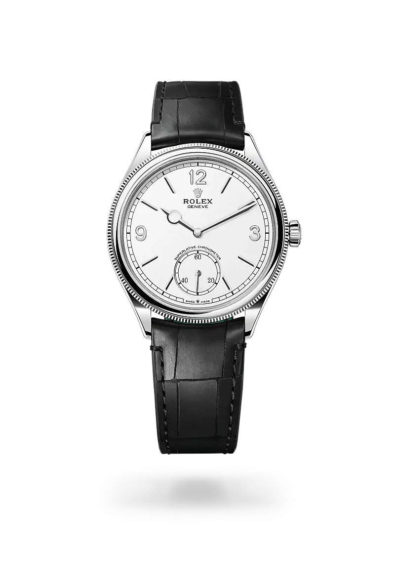 Rolex 1908 in 39 mm, 18 ct white gold, polished finish, M52509-0005 - Watch Palace