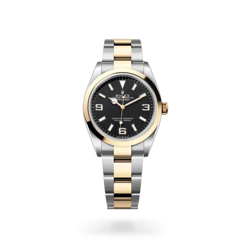 rolex explorer in yellow rolesor, m124273-0001 - watch palace