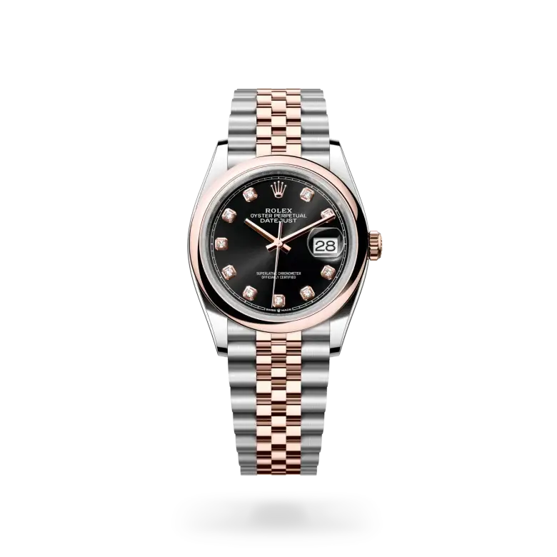 rolex datejust in everose rolesor, M126201-0019- watch palace