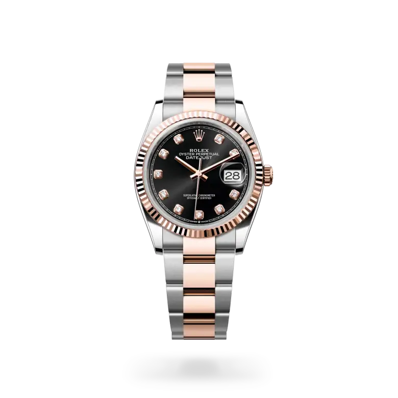 rolex datejust in everose rolesor, m126231-0020 - watch palace