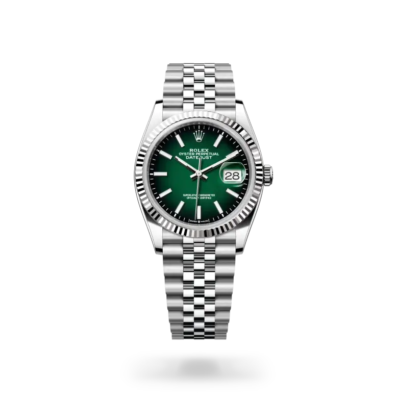 rolex datejust in white rolesor, M126234-0059- watch palace