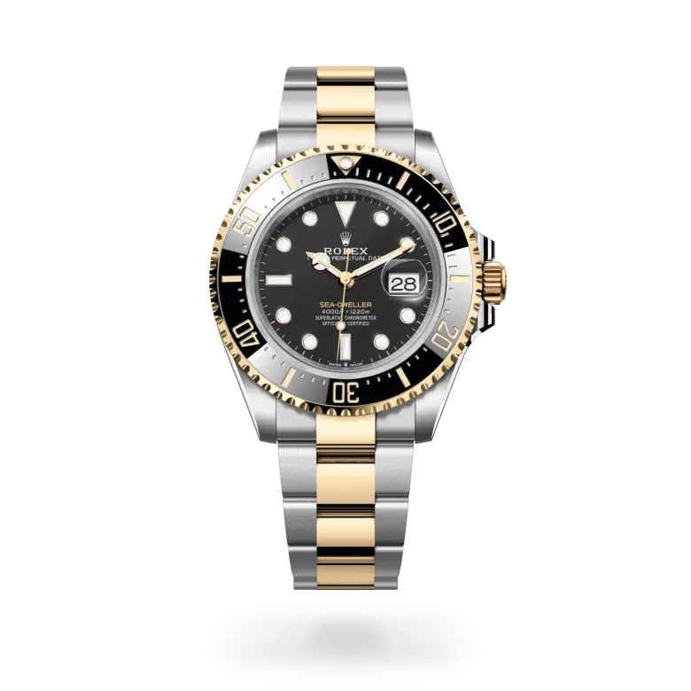 rolex sea-dweller in yellow rolesor, m126603-0001 - watch palace