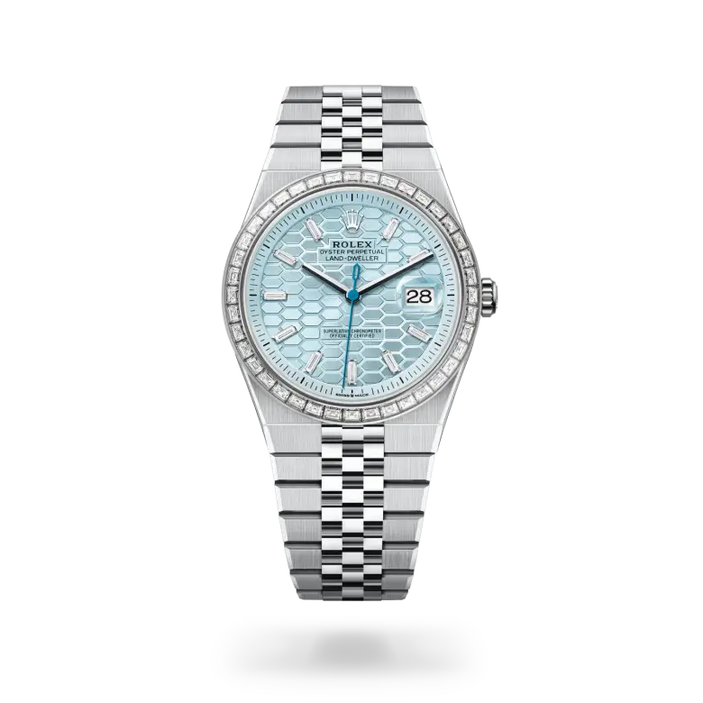 rolex land-dweller in platinum, M127386TBR-0001- watch palace