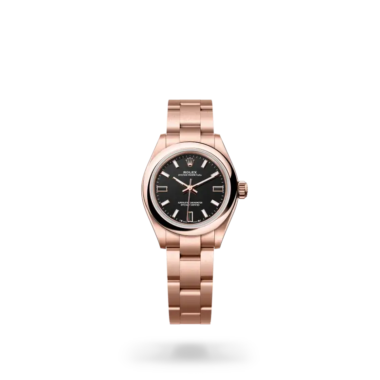 rolex oyster perpetual in 18 ct everose gold, M276205-0001- watch palace