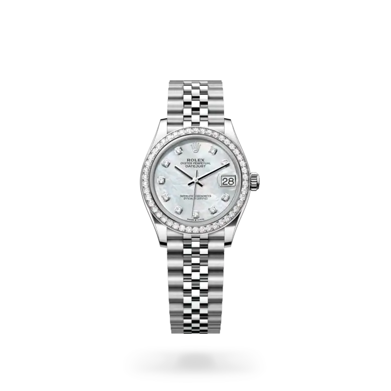 rolex datejust in white rolesor, m278384rbr-0008 - watch palace