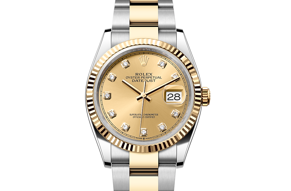 Datejust 36 oystersteel and white outlet gold